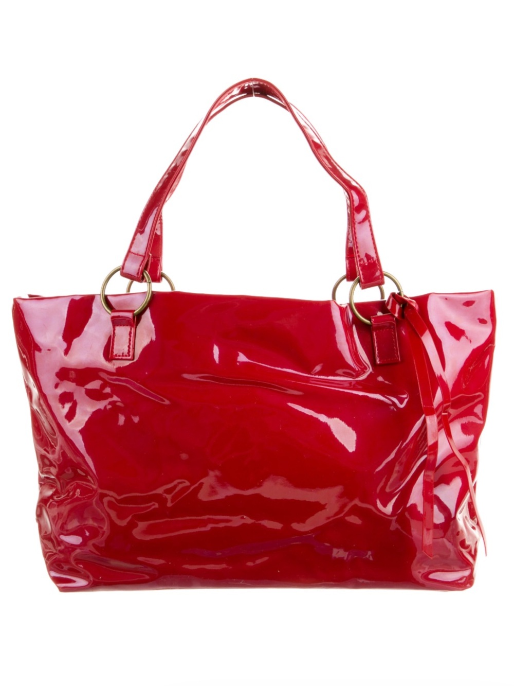 Vintage Neiman Marcus Red Faux Leather Tote NWT